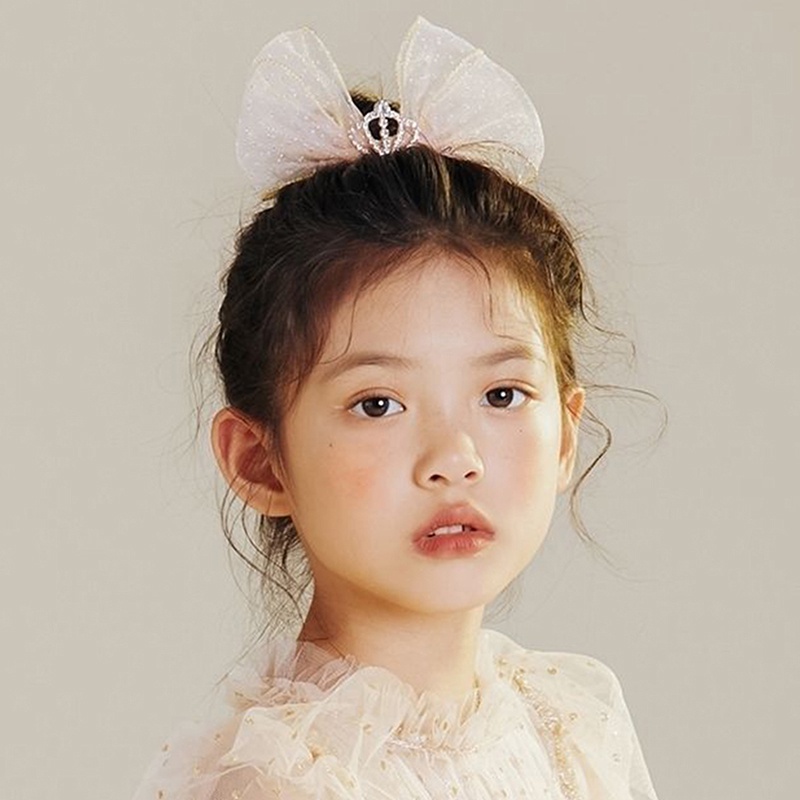 Kẹp Tóc Hình Vương Miện Công Chúa Phối Lưới Dễ Thương Thời Trang Mùa Hè Cho Bé Gái