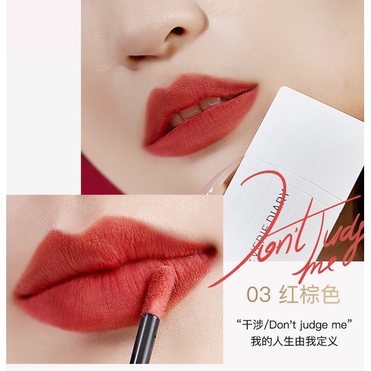 [Hàng mới về] Son môi REVERIE DIARY chất nhung lì màu trắng không dễ phai màu cho nữ