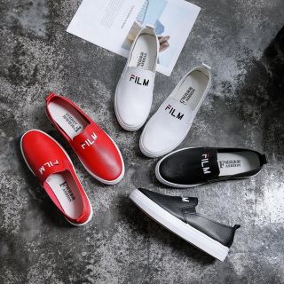 Giày slip on nữ giày lười da nữ phong cách 2019