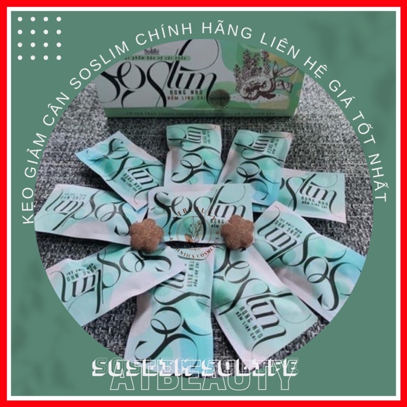 Kẹo giảm cân soslim rong nho nấm linh chi chính hãng solife