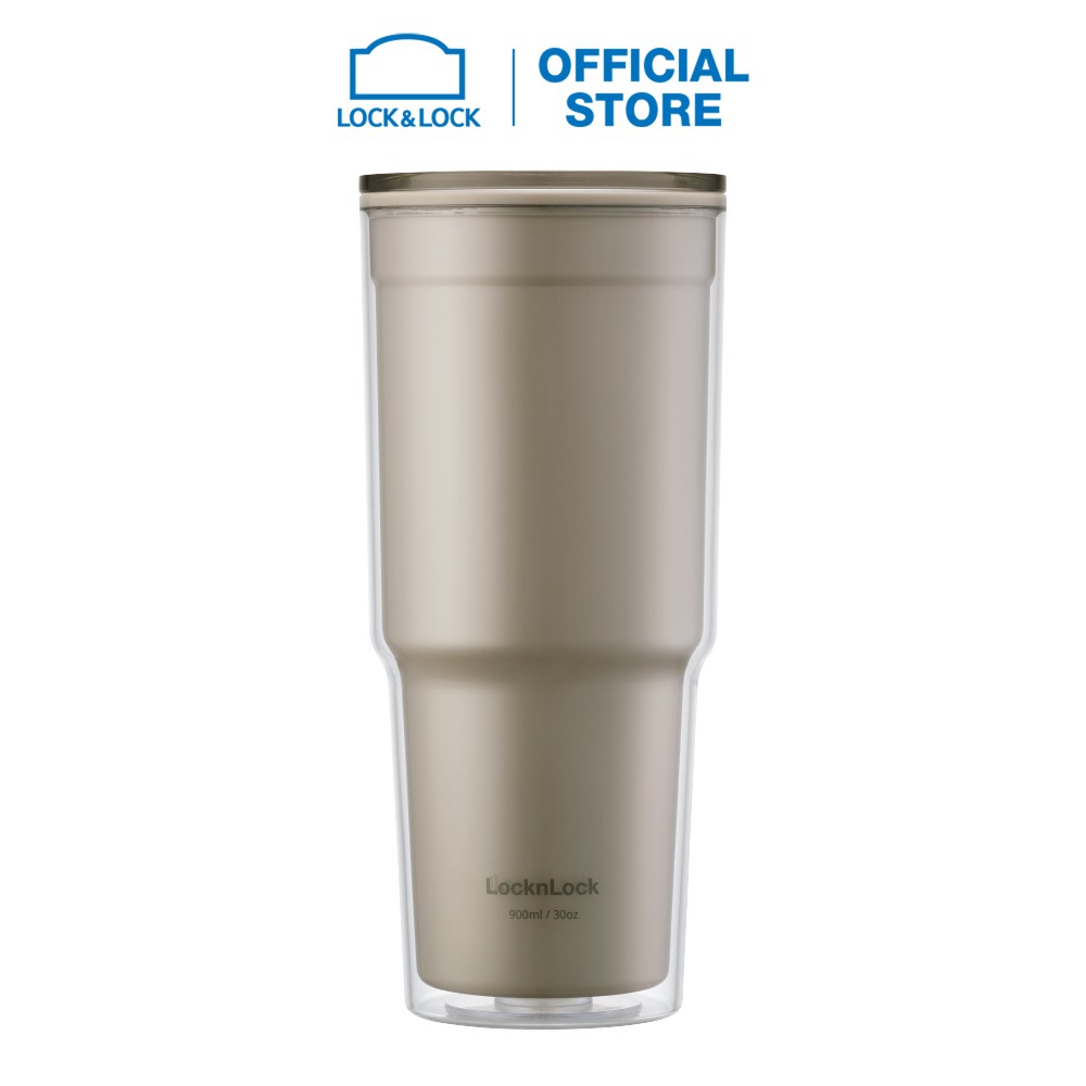 Ly nhựa 2 lớp Lock&Lock double wall cold cup 900ML HAP502 (màu xanh và màu beige)