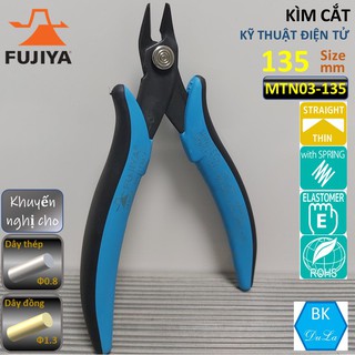 [SX tại Nhật] Kìm cắt kỹ thuật điện tử 135mm Fujiya MTN03-135 Made in Japan Kềm Cắt dây thép dây đồng