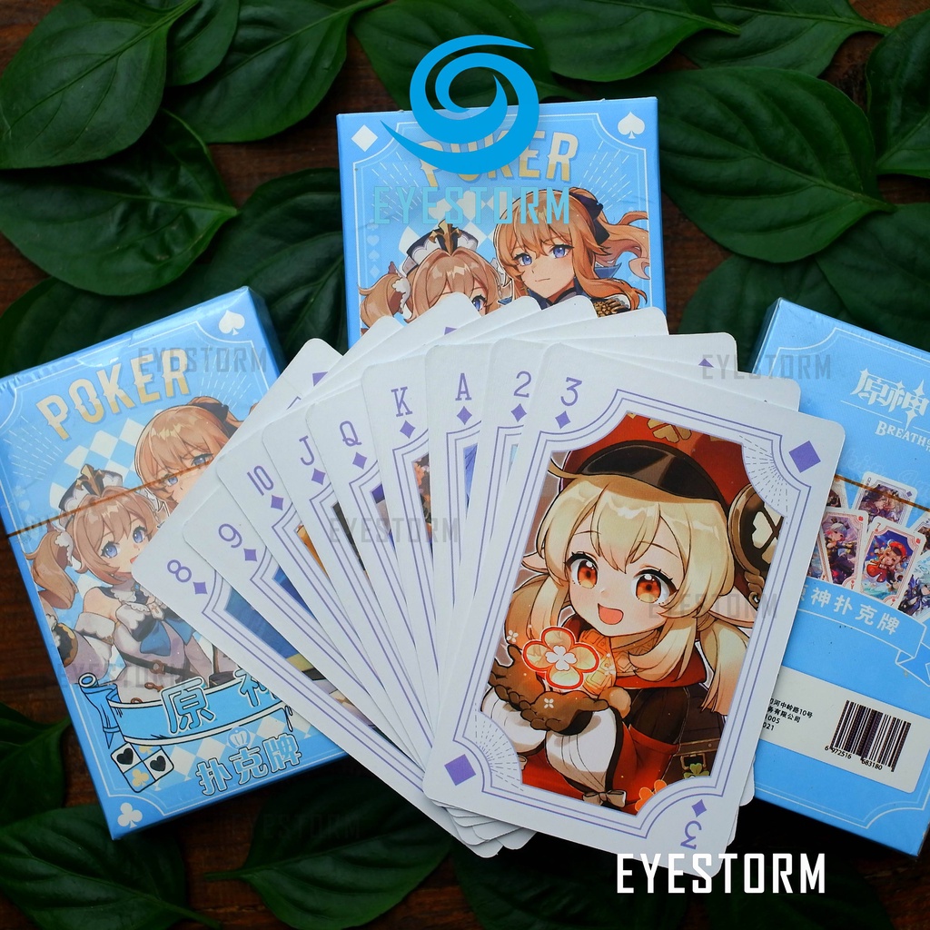 Bài tây anime GENSHIN IMPACT 3, tú lơ khơ, manga - Poker S - 54 lá