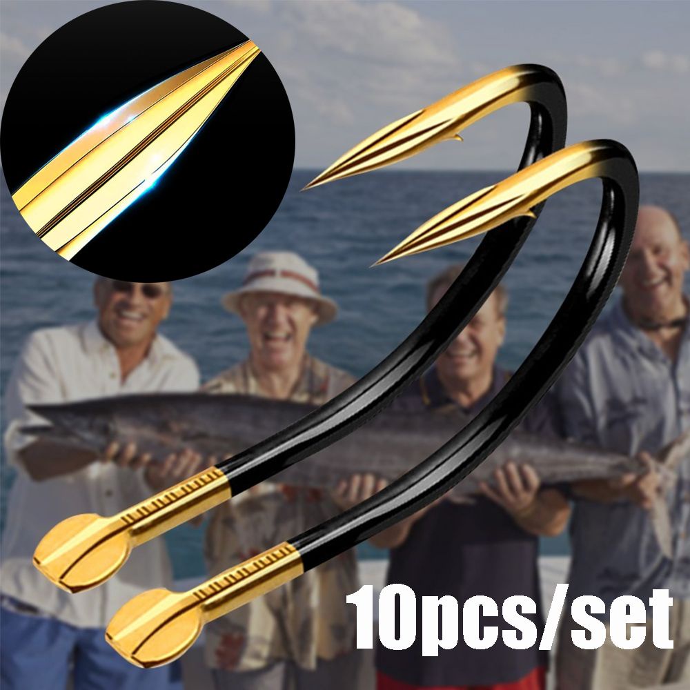 Bộ 10 Móc Câu Cá Bằng Hợp Kim Vonfram Bền Bỉ Chất Lượng Cao