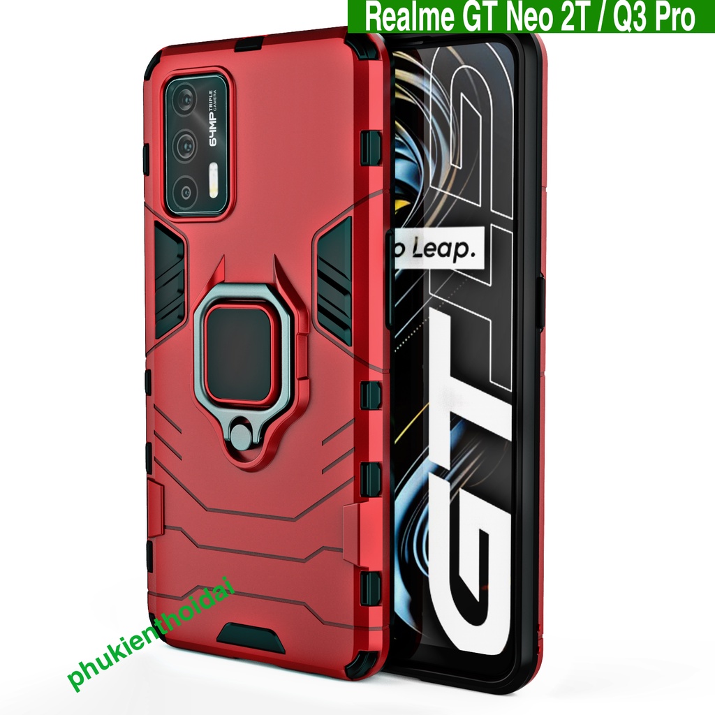 Ốp lưng Realme GT Neo 2T / Realme Q3 Pro / Q5 Pro / GT 2 Iron Man Iring chống sốc giá đỡ xem phim siêu bền