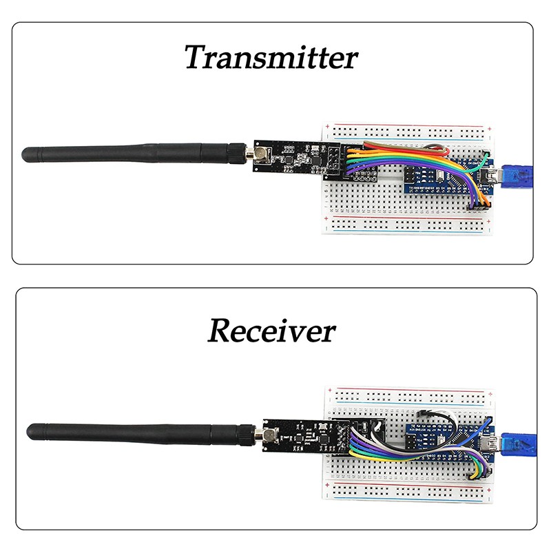 Bộ 2 Ăng Ten Thu Phát Không Dây Nrf24L01 + Pa + Lna Rf Sang Sma + Nano V3.0 Atmega328P