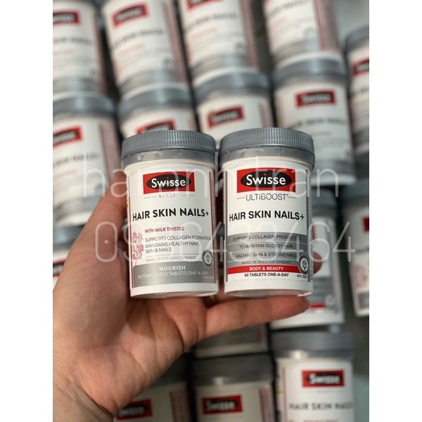 VIÊN UỐNG SWISSE HAIR SKIN NAILS ÚC CHO MÓNG, TÓC, & LÀN DA