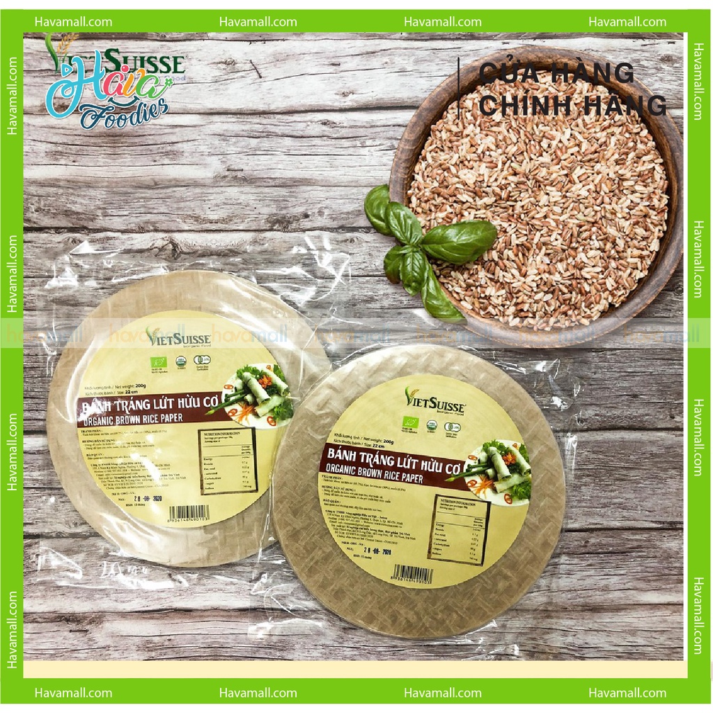 [HÀNG CHÍNH HÃNG] Bánh Tráng Hữu Cơ Vietsuisse 200gr - Organic Rice Paper