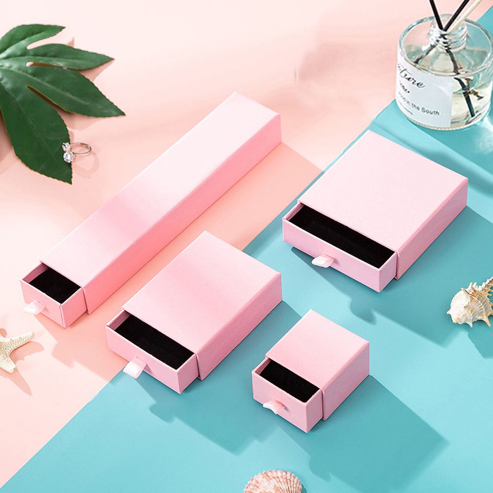 Hộp ngăn kéo màu trơn đa năng theo phong cách cổ điển tiện dụng đựng trang sức