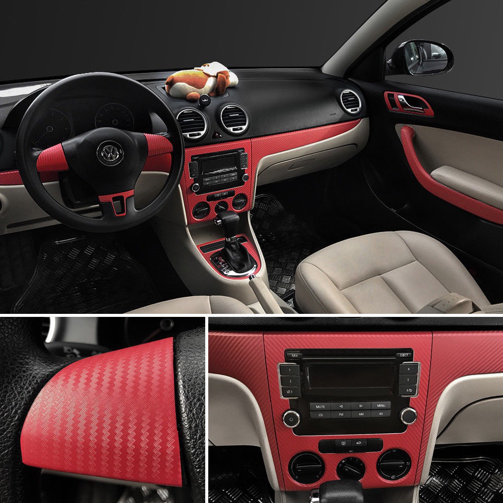 VANS Cuộn Băng Dán Vinyl Sợi Carbon 3D Tự Dính Trang Trí Nội Thất Xe Hơi / Xe Máy