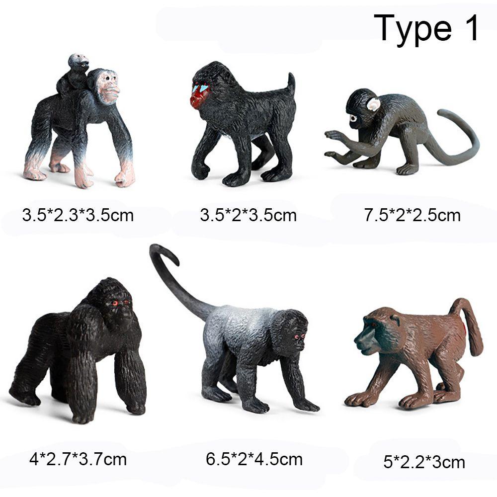 Bộ 6 Mô Hình Khỉ Đồ Chơi Sống Động