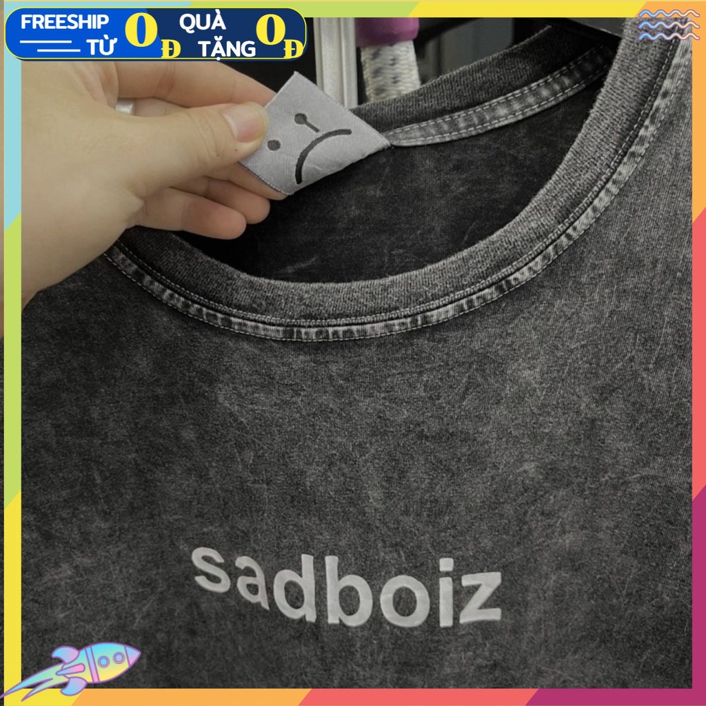 Áo sadboiz AT15 sadtagram nam nữ Tay Lỡ WASH Xám , Áo phông sadboiz chính hãng nam nữ from rộng unisex | BigBuy360 - bigbuy360.vn