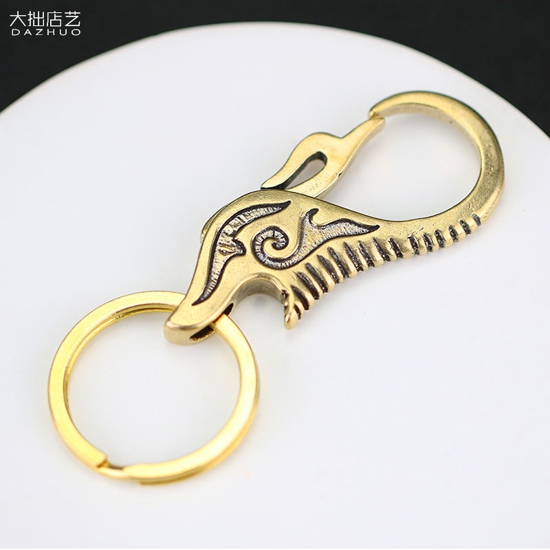 Móc khóa xe máy oto thiết kế đồng thau đúc đặc tặng kèm khoen đồng 28mm