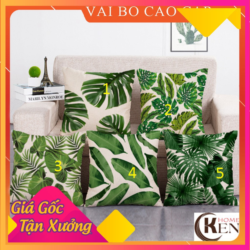 Gối Tựa Lưng | Gối Tựa Sofa, Gối Vuông Trang Trí In Hoạt Tiết Hoa Lá Hiện Đại Kích Thước 45x45cm