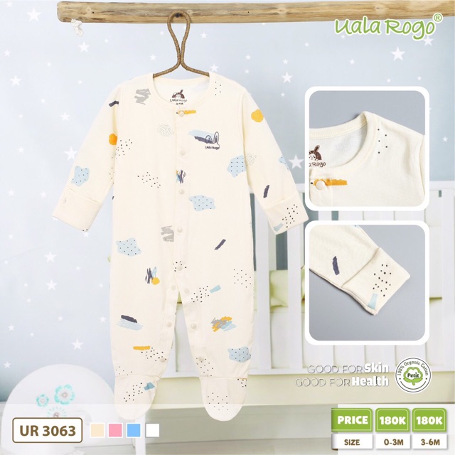 Body Dài Liền Tất Petit Uala Rogo Cho Bé 0-6M