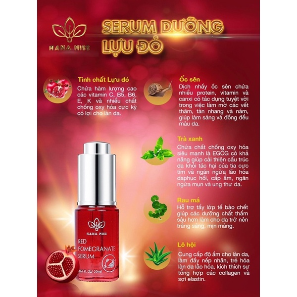 (Tặng 3 Mặt Nạ Kèm Theo)Tinh Chất Serum Lựu Đỏ Hana Miss | BigBuy360 - bigbuy360.vn