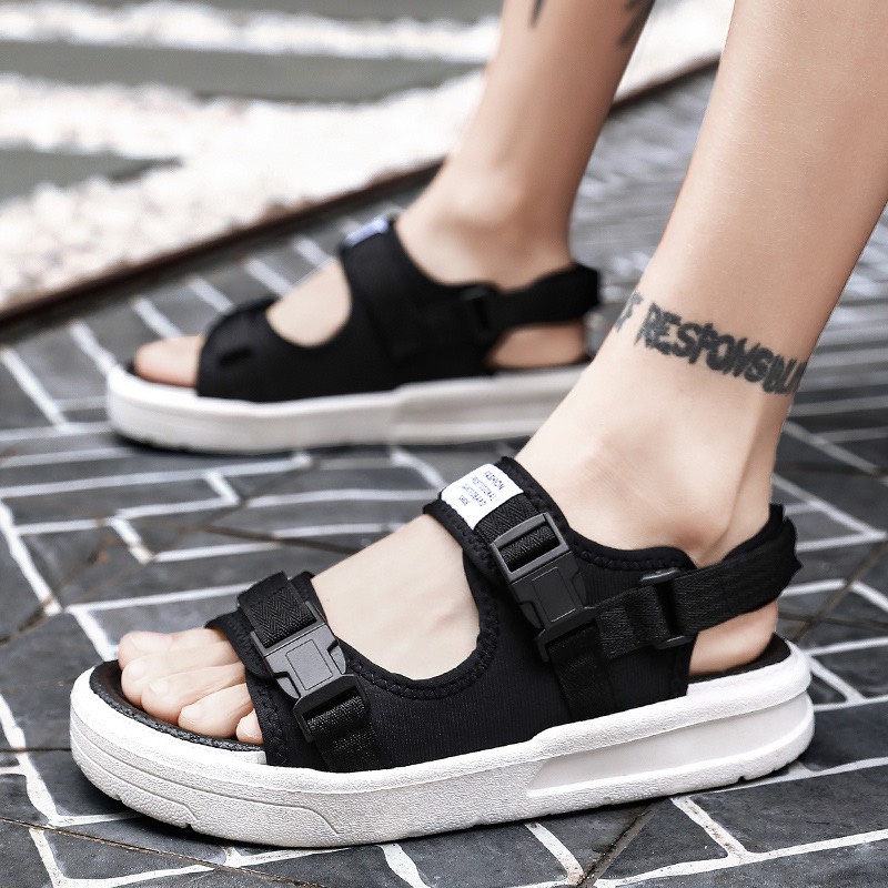 Sandal Nam 2 Quai Bấm - quai hậu nam học sinh 2 quai ngang Trơn Mẫu Mới