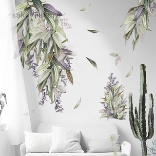 Decal dán tường hình lá cây nhiệt đới