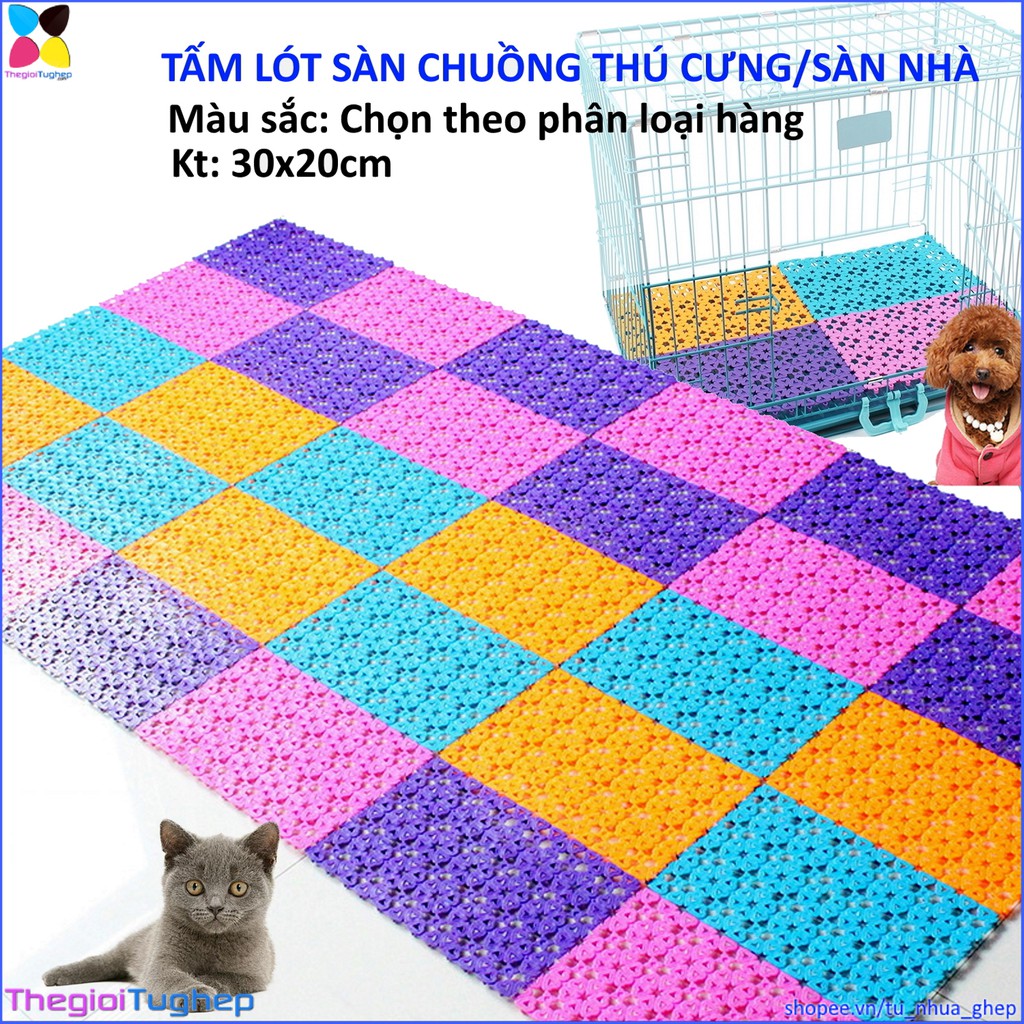 Tấm lót sàn chuồng chó mèo bằng nhựa 20x30cm