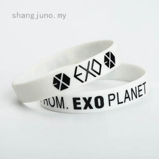 Vòng Tay Silicon In Logo EXO Team Màu Trắng / Đen