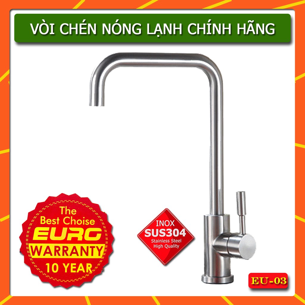 Vòi Nước Rửa Chén Nóng Lạnh inox Gắn Chậu - [INOX SUS304 – Thép không gỉ chất lượng cao]