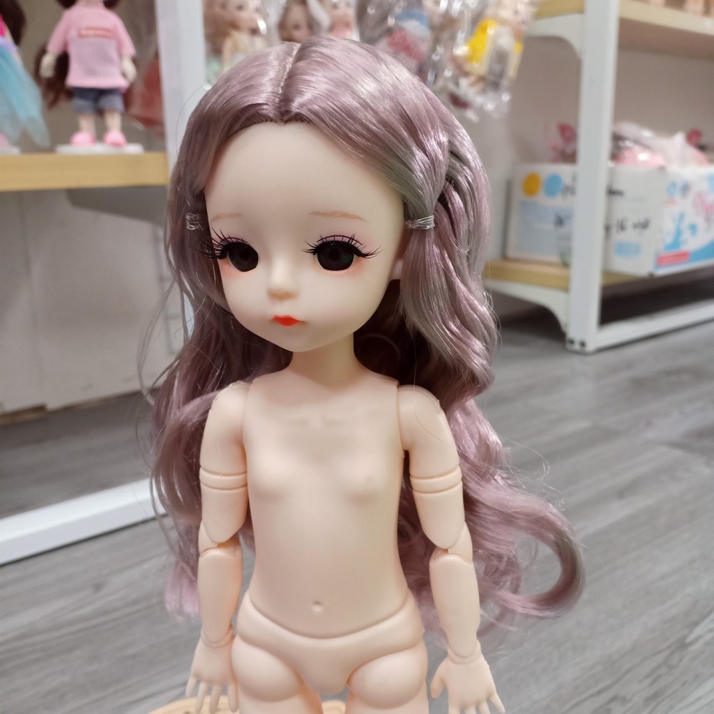 Búp Bê Công Chúa Tóc Mây Dài Cao 30cm Trơn ,Không Kèm Đồ,Tặng Giày#