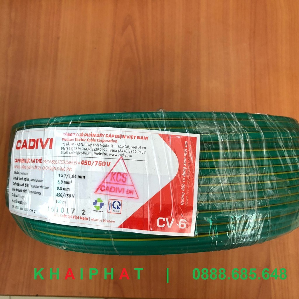 Cadivi Dây điện đơn cáp điện đơn Dây điện mềm CV6 CV 6 6. . CHẤM MM2 giá tốt giá rẻ hàng chính hãng - KHẢI PHÁT ELECTRIC