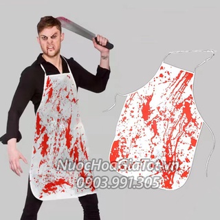 Set áo tạp đề y tá bác sĩ đầu bếp đồ tể đao phủ máu phụ kiện hóa trang Halloween vũ khí dao lưỡi liềm