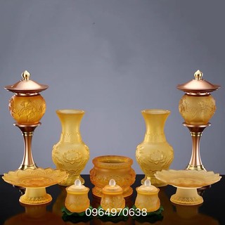 Chén thủy tinh lá đế - Vàng