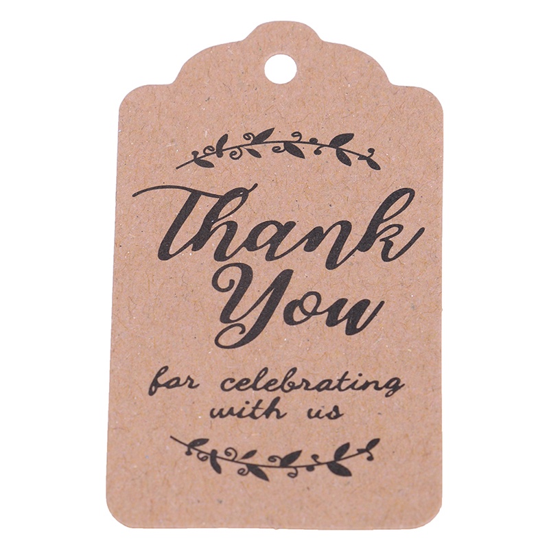 100 Thẻ Giấy Màu Nâu In Chữ Thank You Dùng Để Trang Trí Quà Tặng Tiệc Cưới