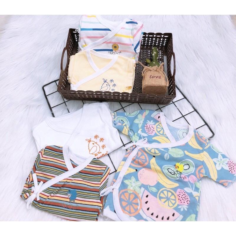 Set 3 áo sơ sinh tay ngắn Hotga màu ngẫu nhiên cho bé từ 3-6 kg