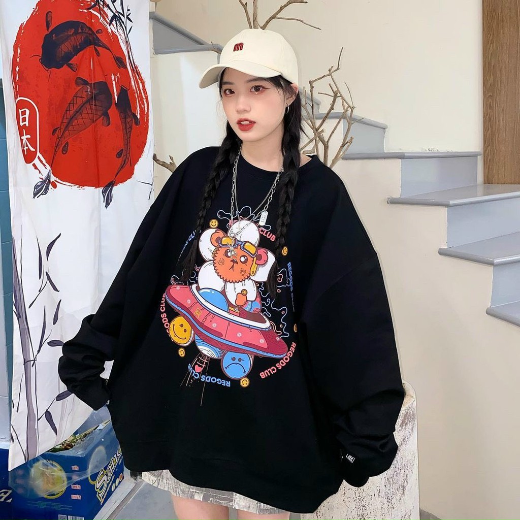 ÁO SWEATER IN HOẠT HÌNH ĐĨA BAY SIÊU ĐẸP CHẤT VẢI NỈ NGOẠI DÀY DẶN