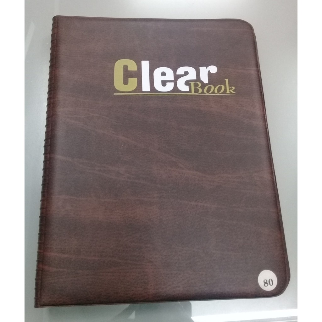 Bìa da 80/60/40 lá gáy bo tròn A4 đặt biệt Clear Book