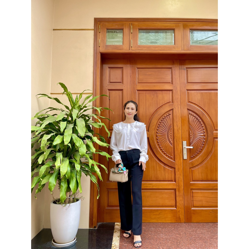 Áo Sơ Mi Nữ CỔ REN BÈO xinh xắn mặc đi làm đi chơi ASM04