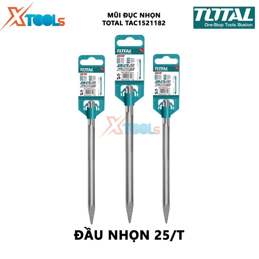 Mũi đục nhọn Total TAC1521182 | mũi đục nhọn size 18X400mm, độ bền cao, chịu nhiệt [XTOOLS]