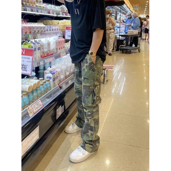 CAMO CARGO PANTS - QUẦN ỐNG SUÔNG RẰN RI