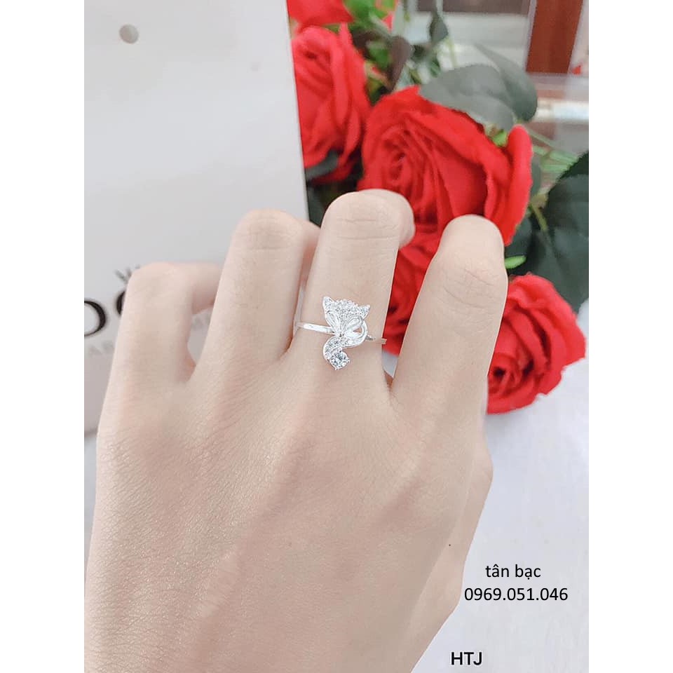 nhẫn hồ ly , cải thiện tình duyên , tài lộc , nữ đeo rất sang chảnh ạ, thiết kế mới ai đeo cũng vừaxinh ạ - bạc ngọc tân