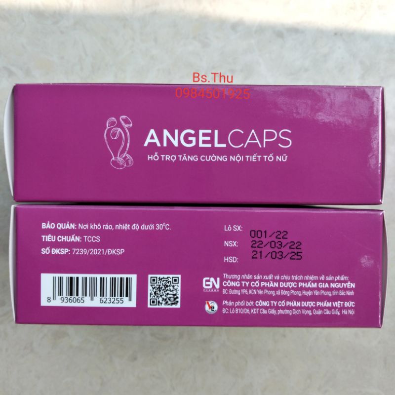 ANGEL CAPS - ANGELCAPS hỗ trợ tăng cường nội tiết tố nữ hộp 30 viên chiết xuất thảo dược