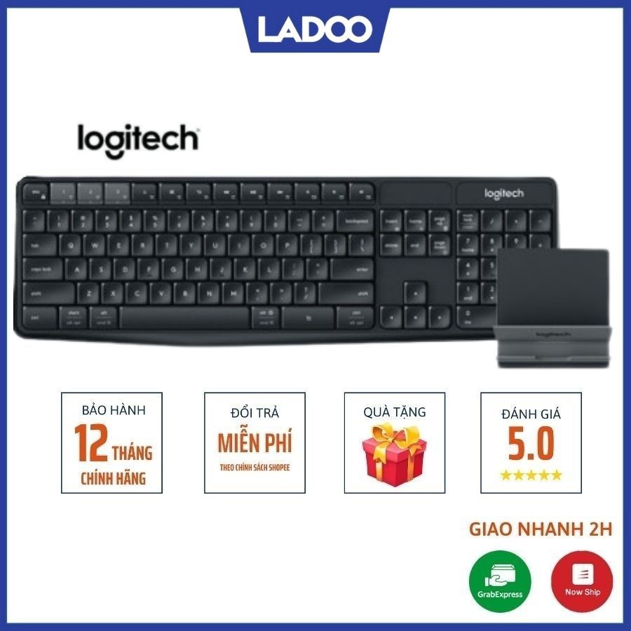 Bộ bàn phím không dây và giá đỡ LOGITECH K375s - BỀN BỈ, CHỐNG NƯỚC - Bảo hành 12 tháng chính hãng