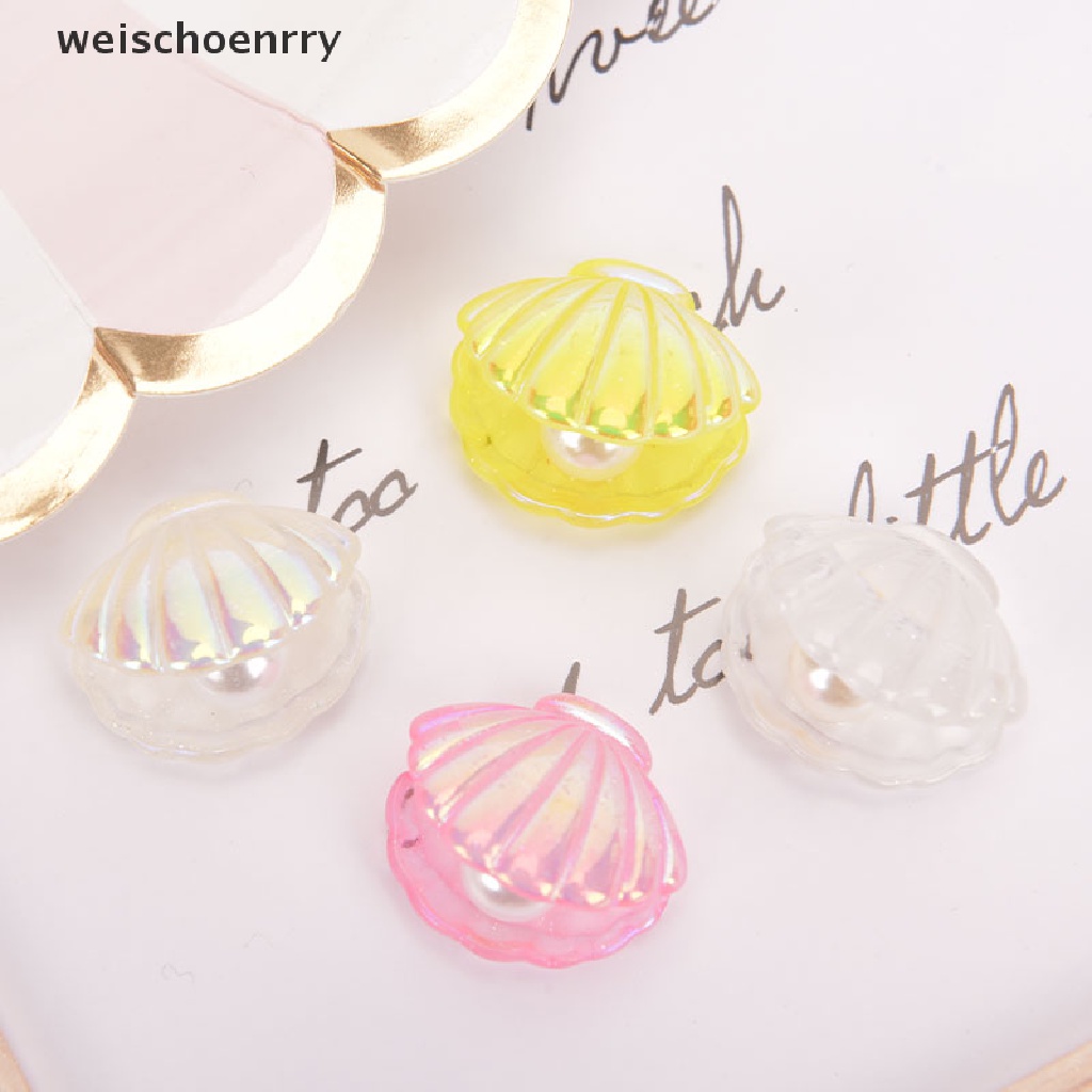 Set 5 Vỏ Ngọc Trai Bằng Nhựa Resin Dễ Thương Dùng Trang Trí DIY