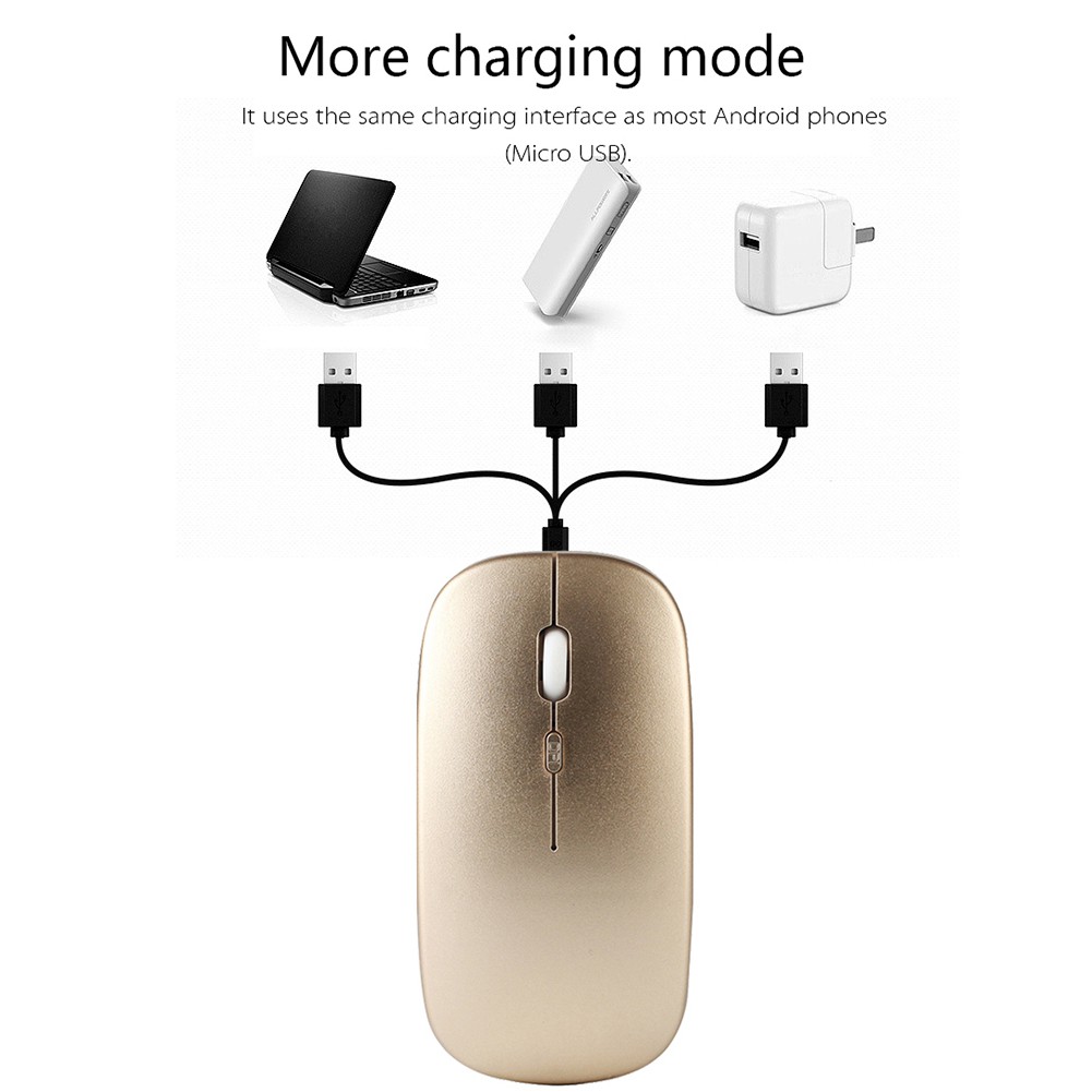 Chuột Không Dây 2.4g Siêu Mỏng Sạc Pin Tiện Dụng Dành Cho Máy Tính / Laptop