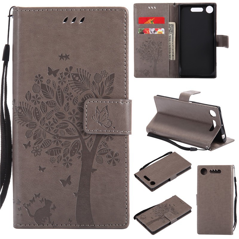 Sony Xperia XZ1 unisex classic fashion PU wallet flip cover phone Case