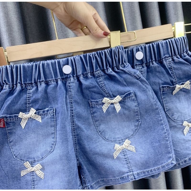Quần Jean Đùi Bé Gái Dáng Xòe/ Quần Bò giả váy bé gái
