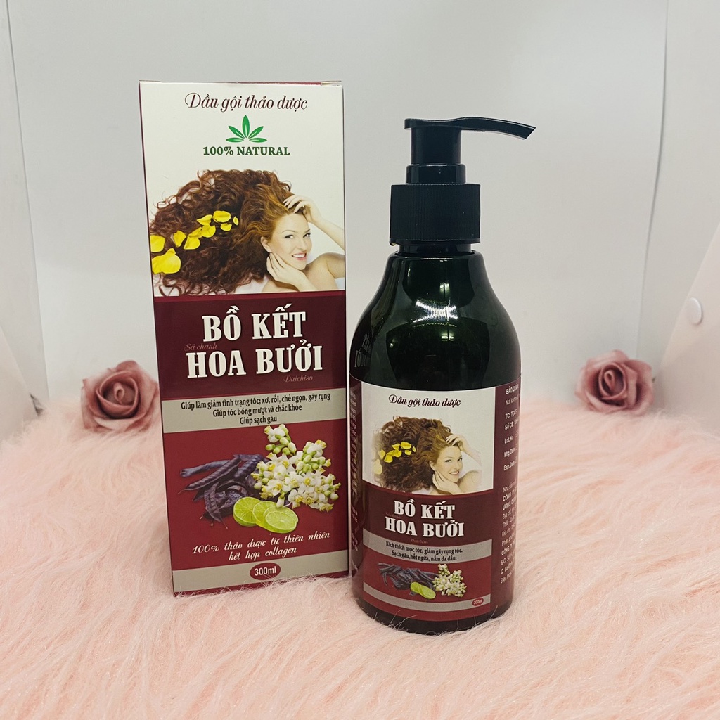 Cặp dầu gội và dầu xả thảo dược thành phần thiên nhiên, mùi thơm dễ chịu, cho mái tóc khỏe bồng bềnh