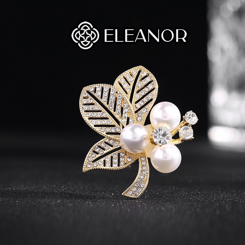 Ghim cài áo nữ Eleanor Accessories đính đá hình bông hoa ngắn phụ kiện thời trang 4832