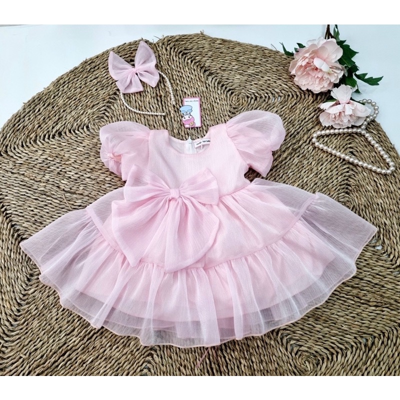 Váy công chúa kèm nơ ngọc cho bé