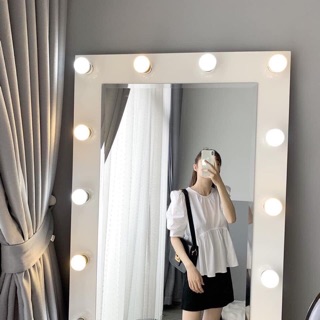 Áo babydoll tay bồng nhún sườn