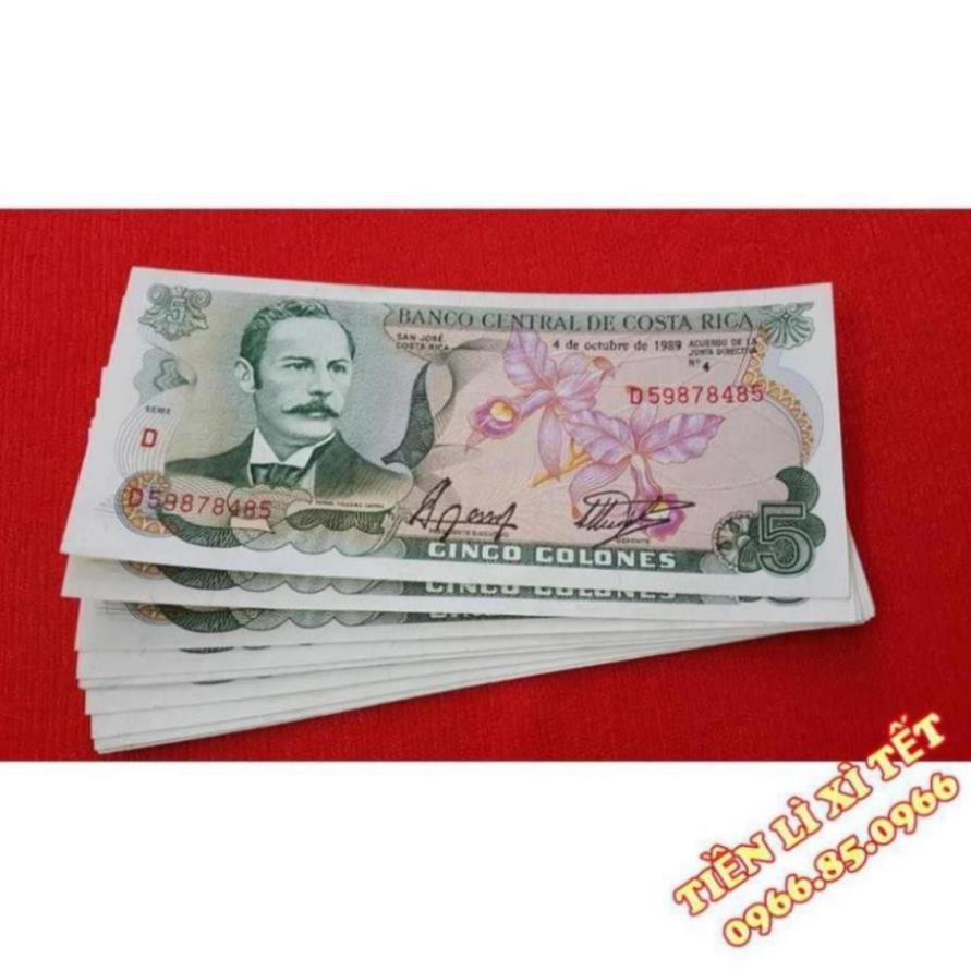 Tờ Mua May Bán Đắt Phong Thủy - 5 Colones Của Costa Rica