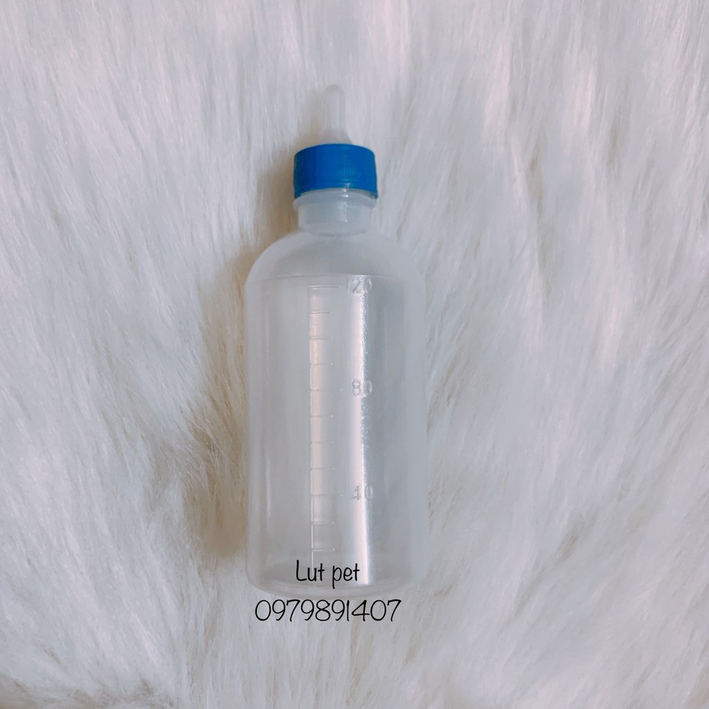 Bình ti sữa cho chó mèo sơ sinh - bình mớm sữa cho cún, mèo con 120ml - lutpet