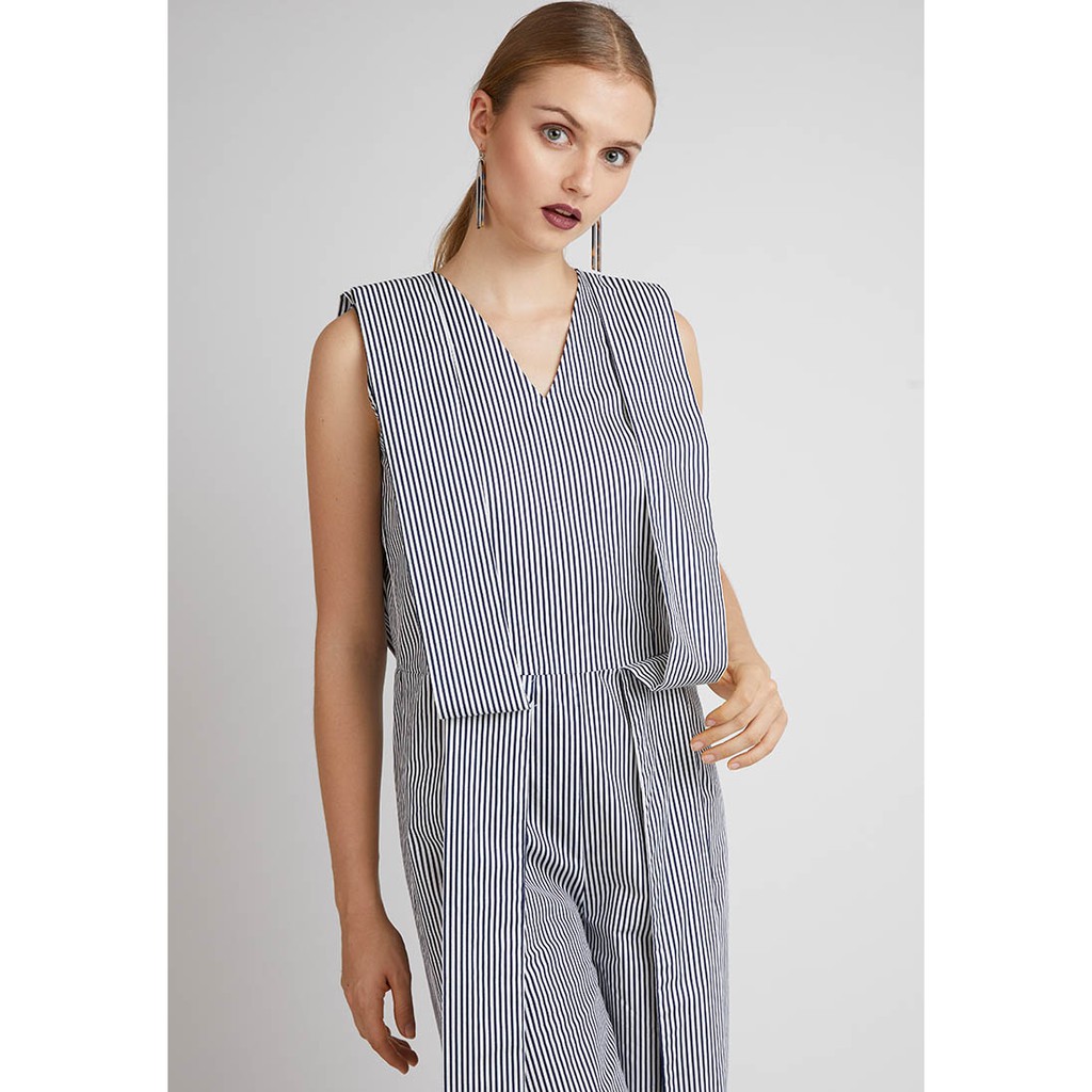 Jumpsuit dài dây thắt dây eo - Lovadova 19O10C001